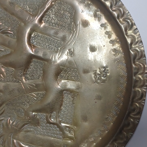 Vintage Moroccan  Hammered Brass Wall Plates - Picture 4 of 6